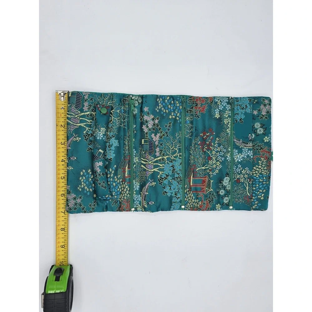 VTG Turquoise Travel Jewelry Organizer Roll‎ Foldable Jewelry Storage Holder